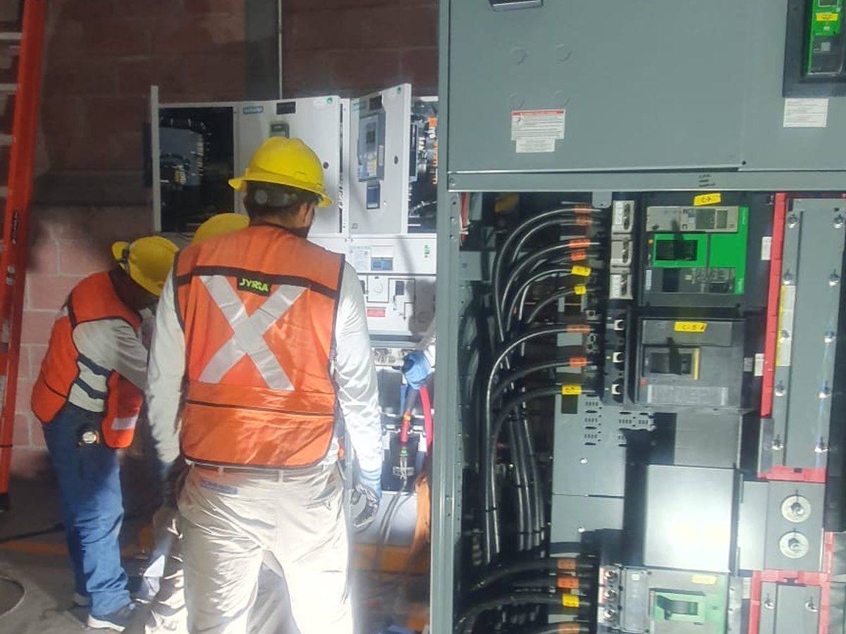 Power switchboard during electrical installation work
